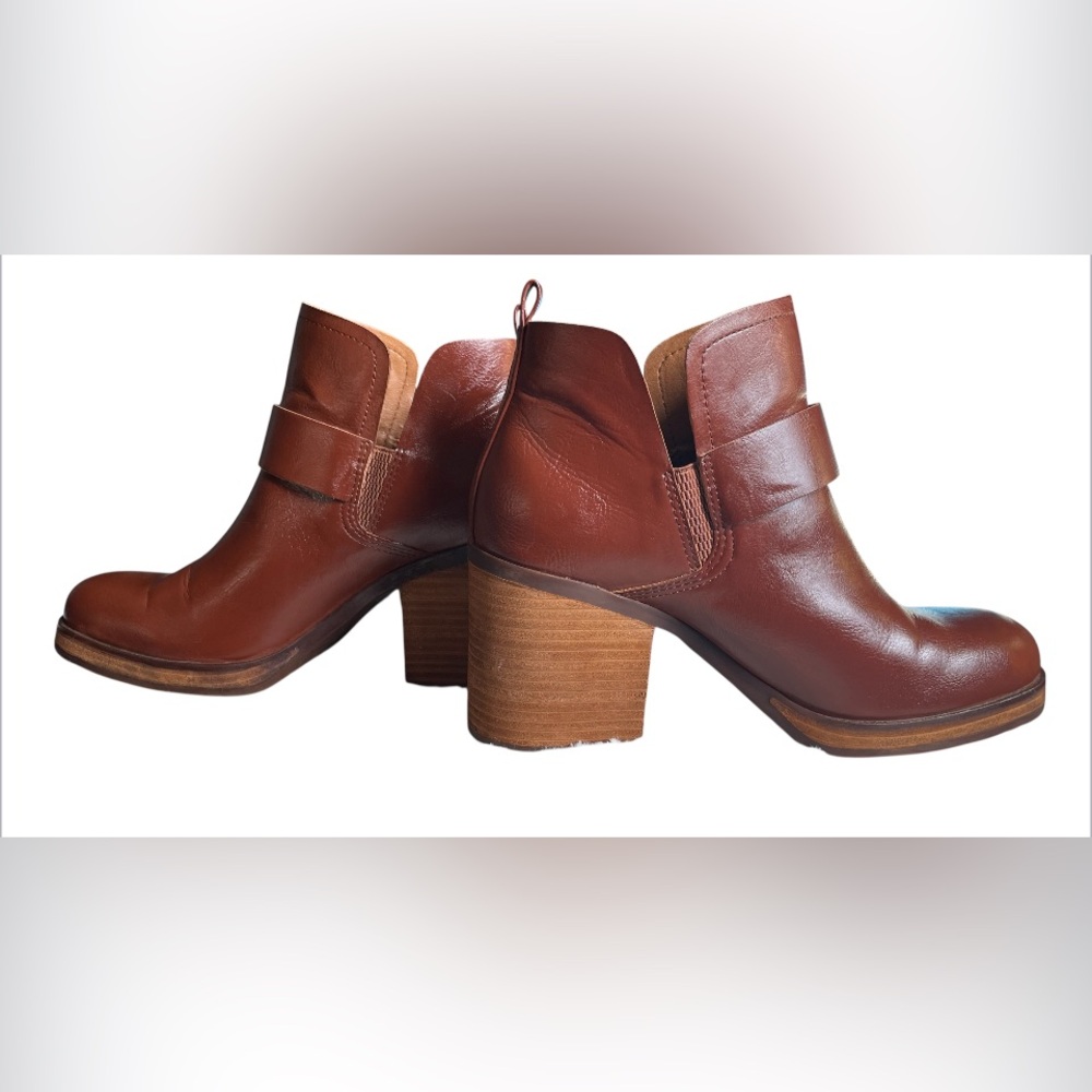 KORKS Kork Ease Tea Ankle Boots Bootie Tan Leather Womens US 11 - Picture 5 of 9